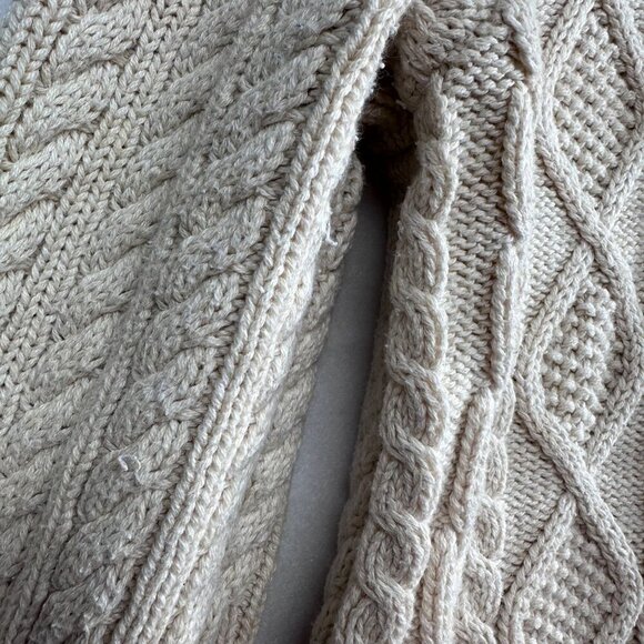 Croft & Barrow Womens Cable Knit Fisherman Turtleneck Sweater Size M Ivory Cream - Picture 5 of 10